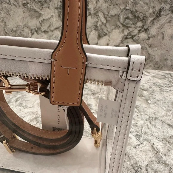 Tory Burch Ella PVC Vinyl Clear Mini Tote bag - Picture 9 of 11